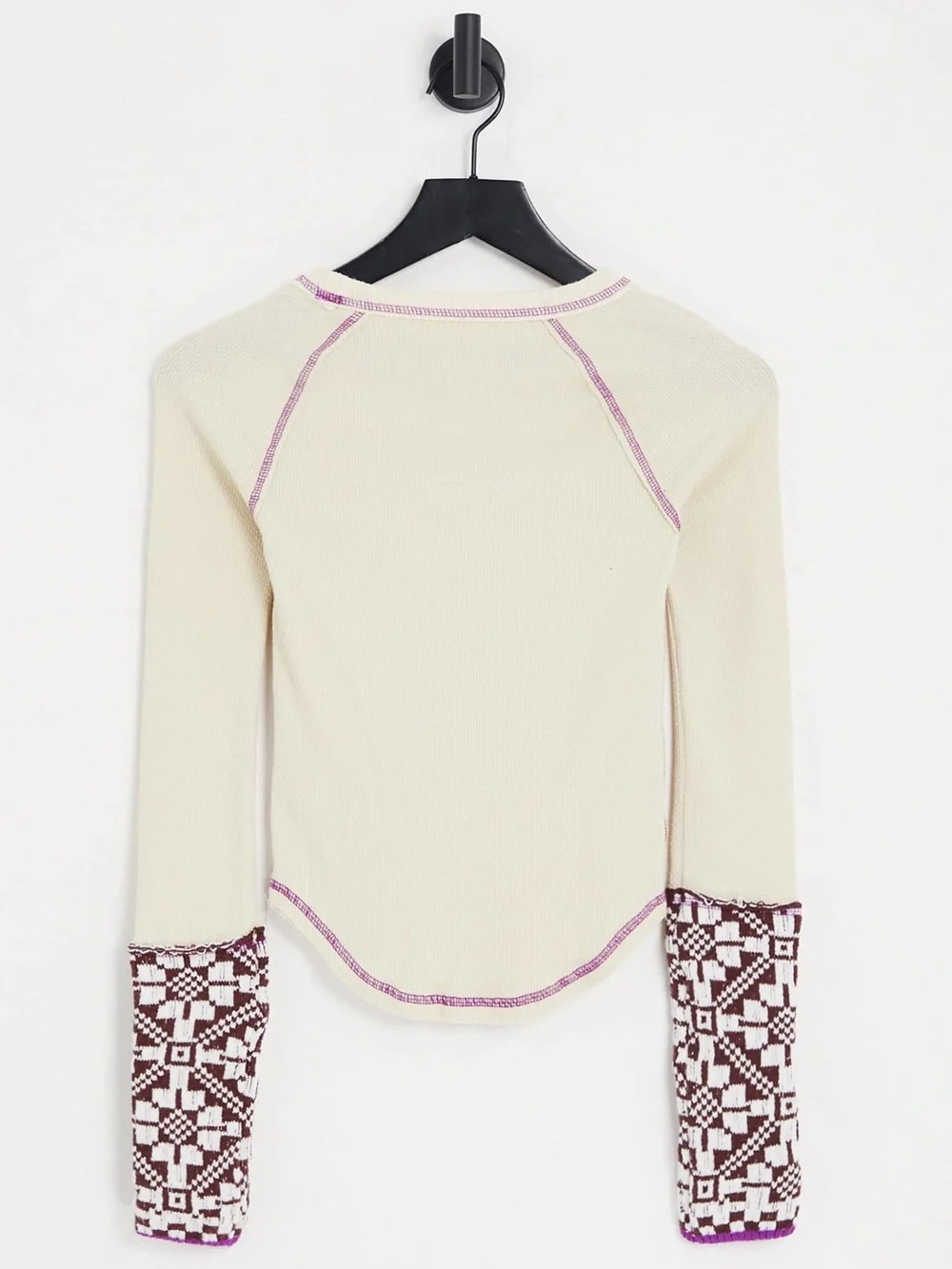 NWT Free People She’s Reversible Cuff Thermal Top Oat Cream Small